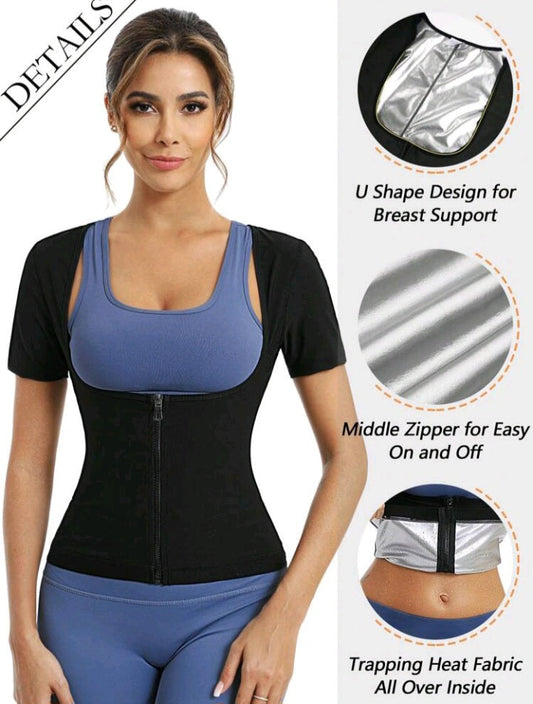 Short Sleeve Body Shaping Fitness Tight Suit